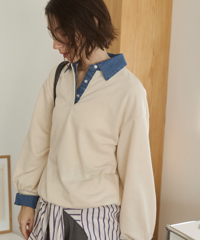 デニム襟スウェット