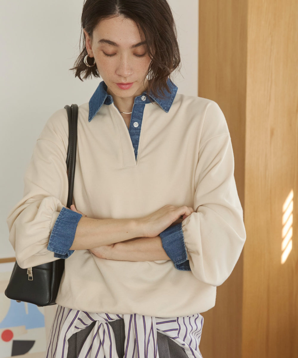 デニム襟スウェット