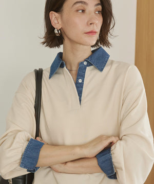 デニム襟スウェット