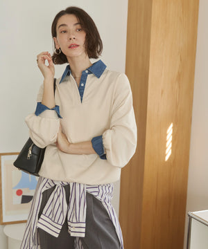 デニム襟スウェット