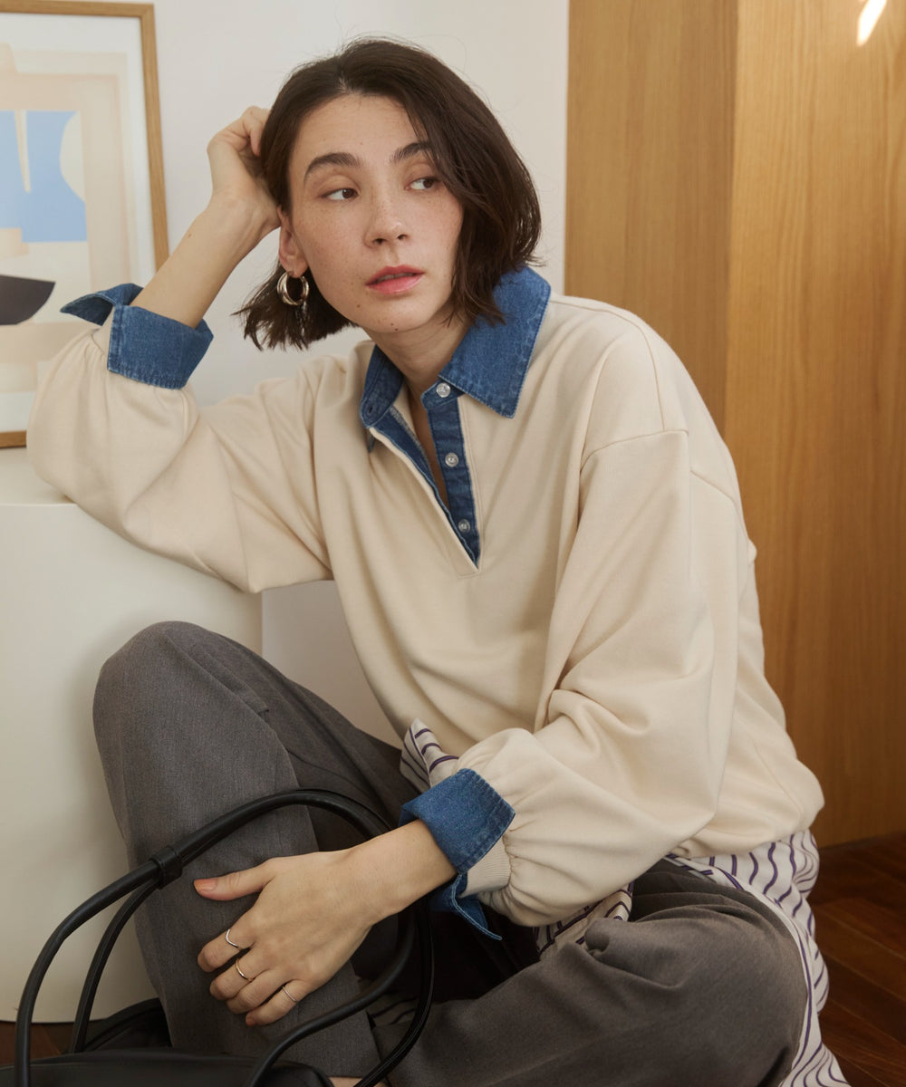 デニム襟スウェット