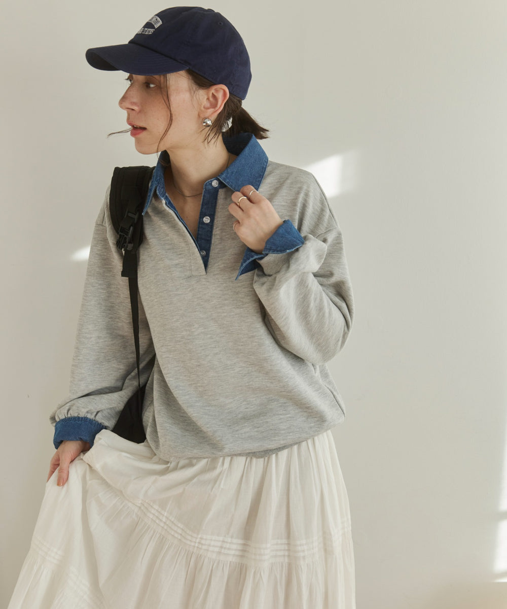 デニム襟スウェット