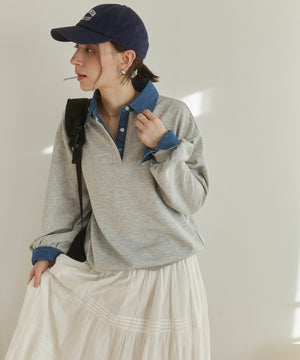 デニム襟スウェット