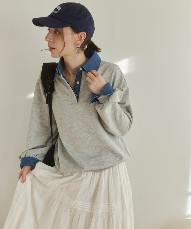 デニム襟スウェット