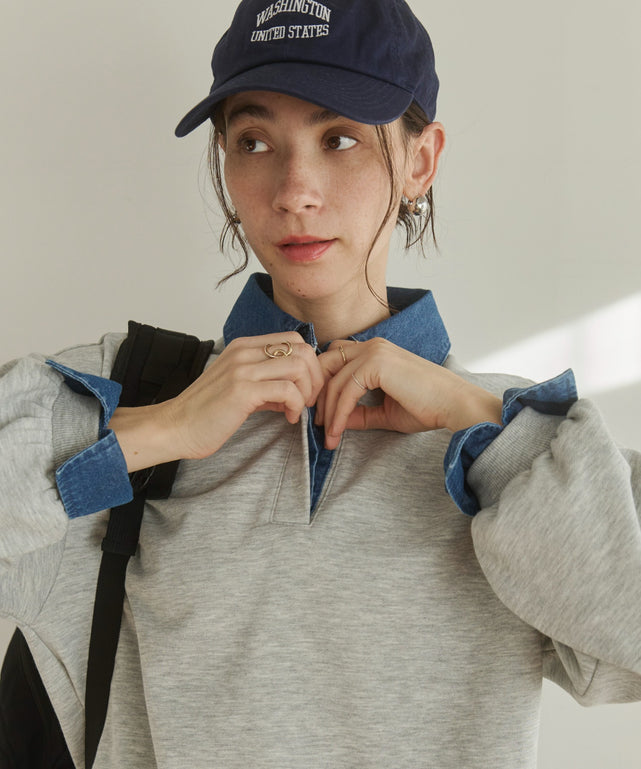 デニム襟スウェット