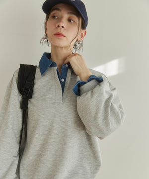 デニム襟スウェット