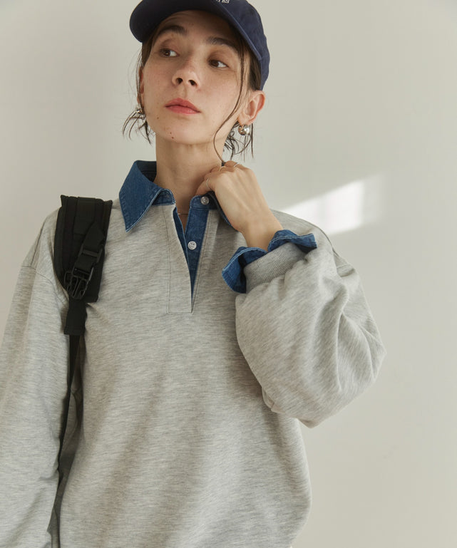 デニム襟スウェット