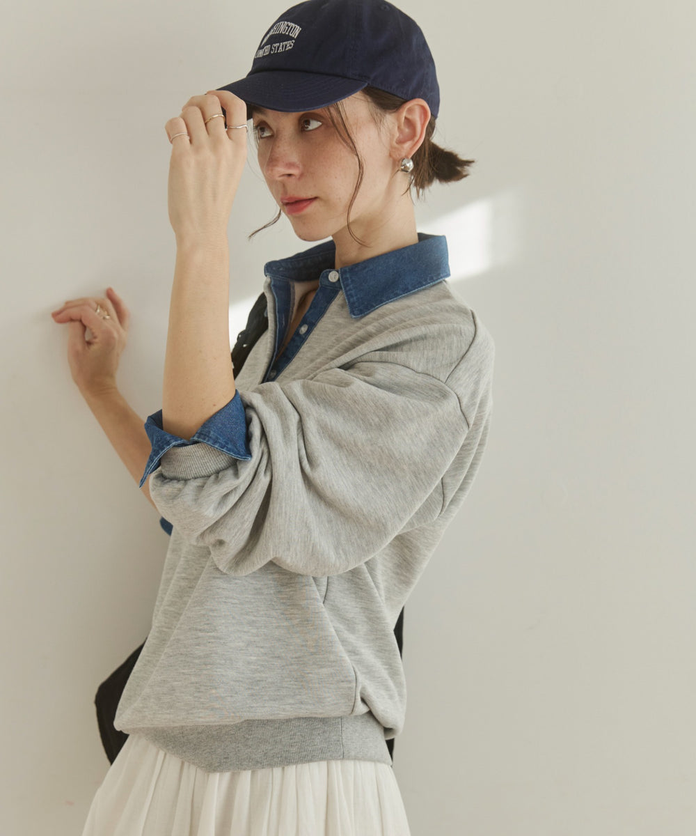 デニム襟スウェット