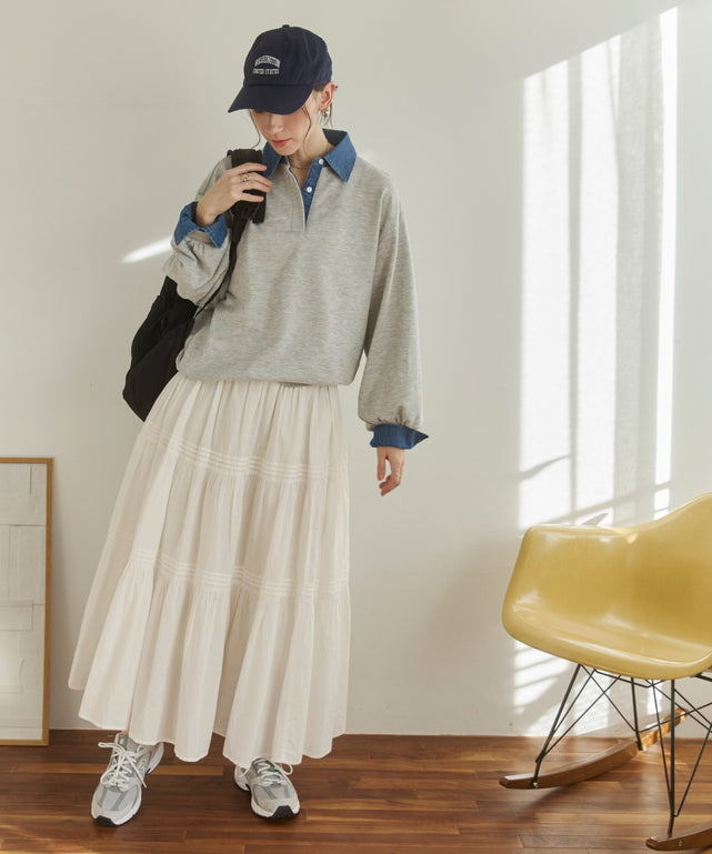 デニム襟スウェット