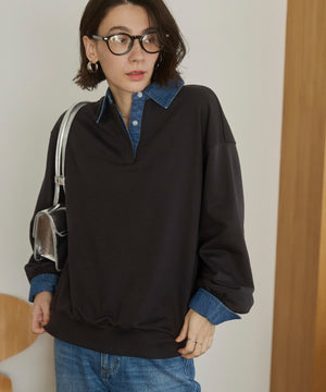 デニム襟スウェット