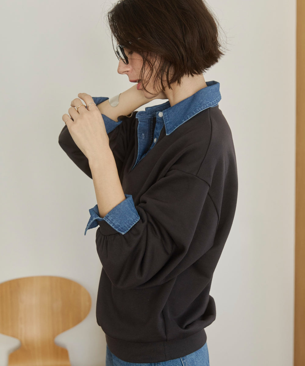 デニム襟スウェット