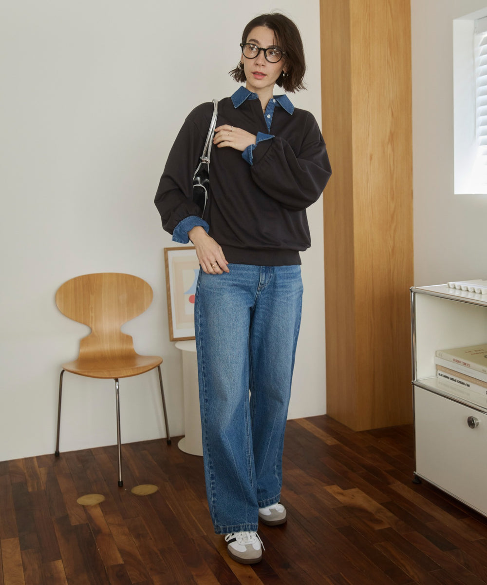 デニム襟スウェット