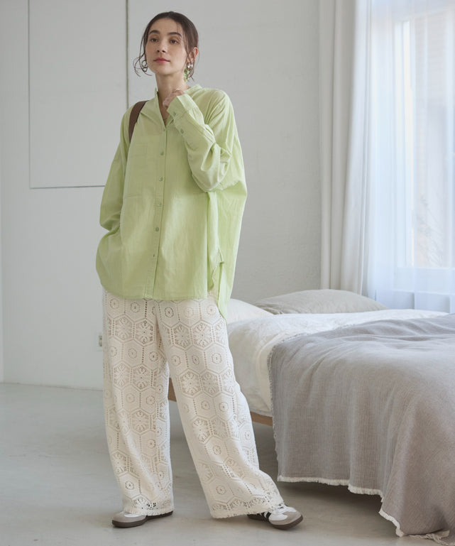 キャンブリックボイルオーバーシャツ