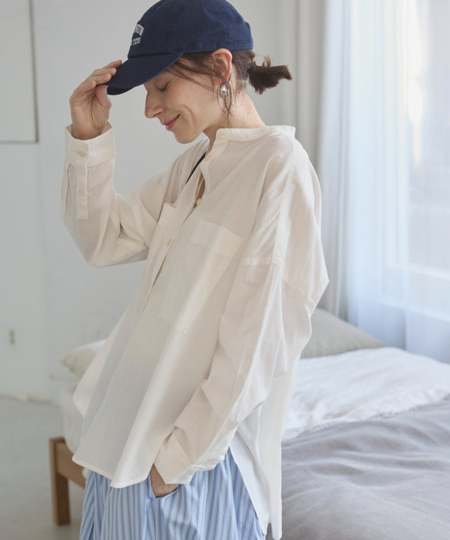 キャンブリックボイルオーバーシャツ