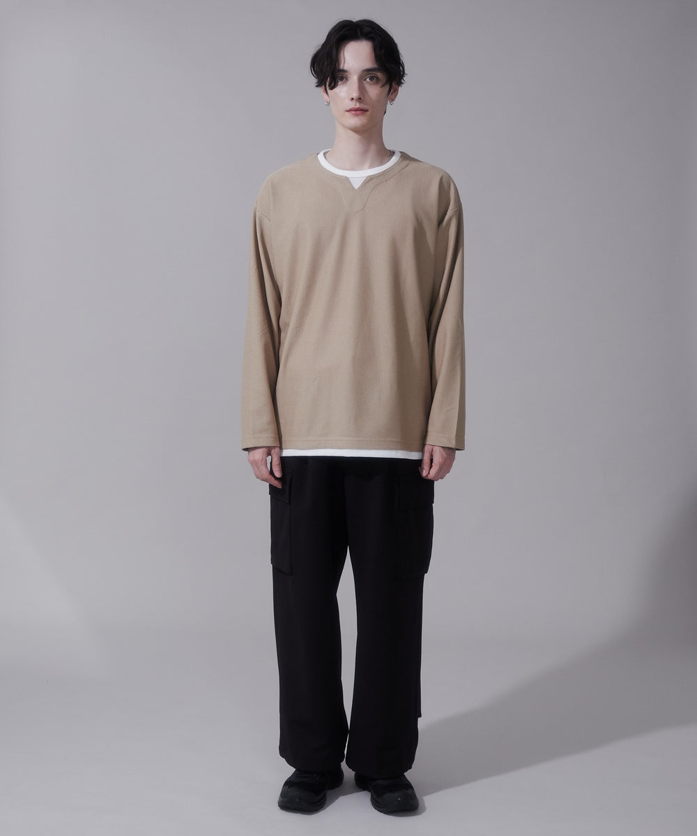 ベージュ　モデル180cm　L着用