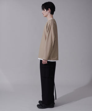 ベージュ　モデル180cm　L着用