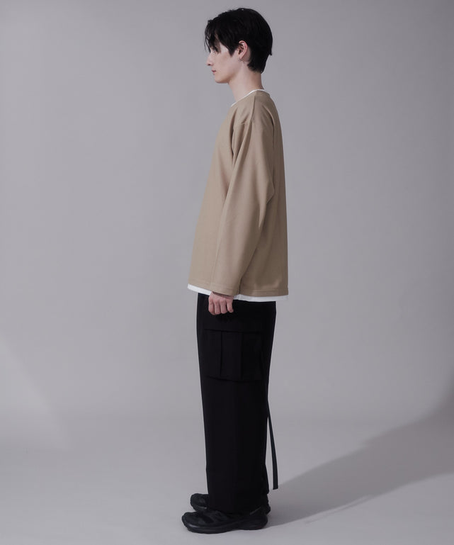 ベージュ　モデル180cm　L着用