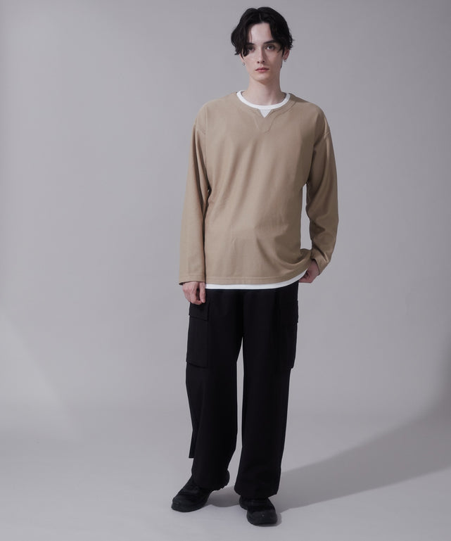 ベージュ　モデル180cm　L着用