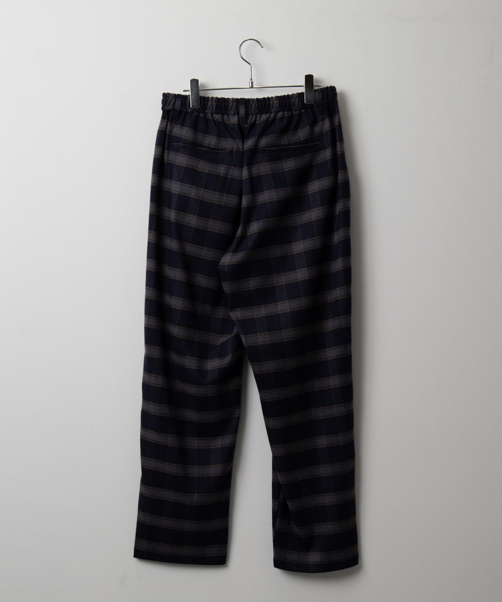 チェックテーパードスラックス