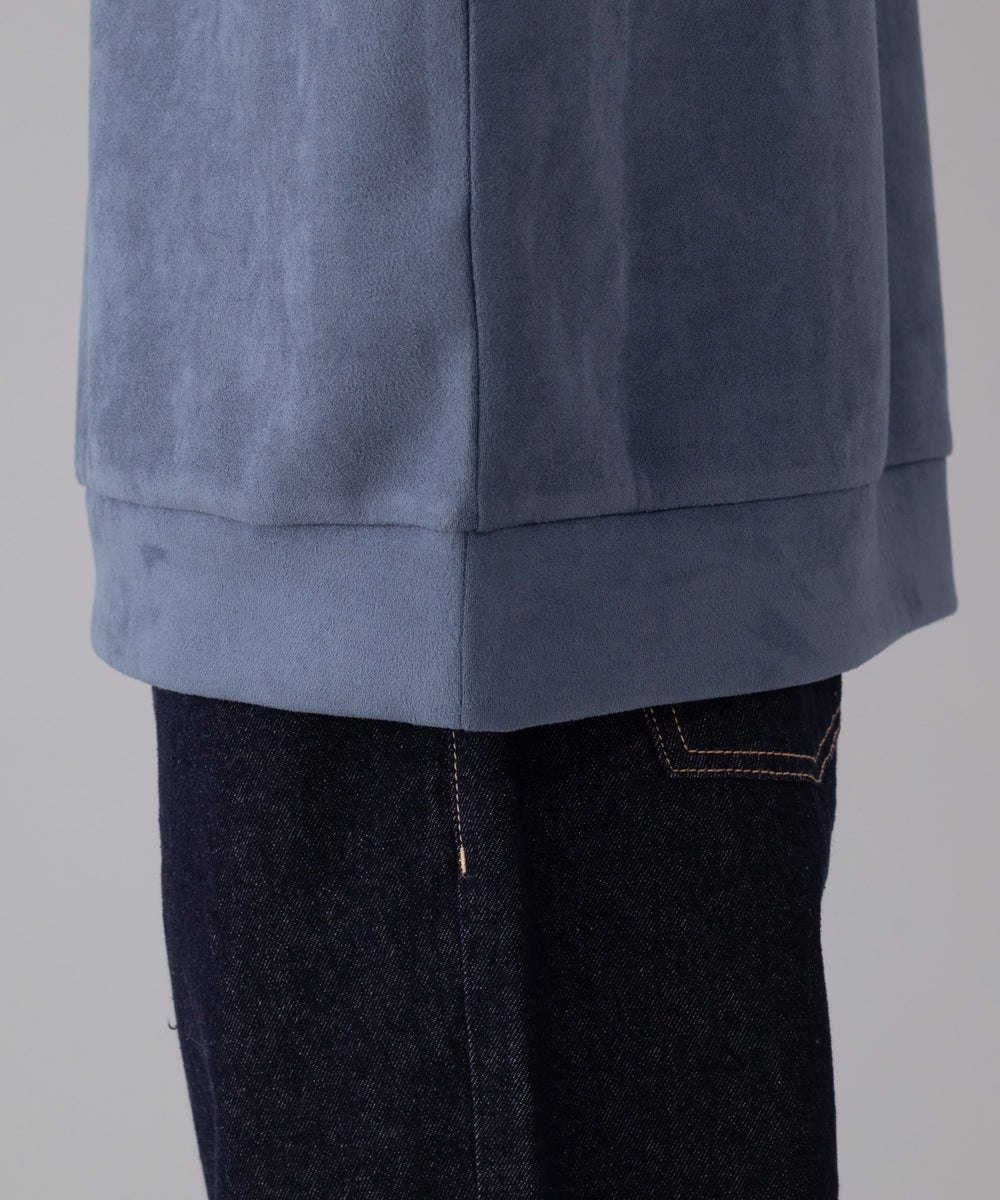 アクセ付きフェイクスウェードプルオーバー