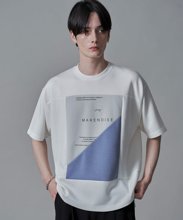 ポンチカラーパネルT（SS）/ホワイト　モデル：180㎝　L着用