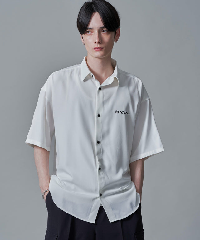 アムンゼンワンポイントBIGシャツ（SS）/ホワイト　モデル：180㎝　L着用