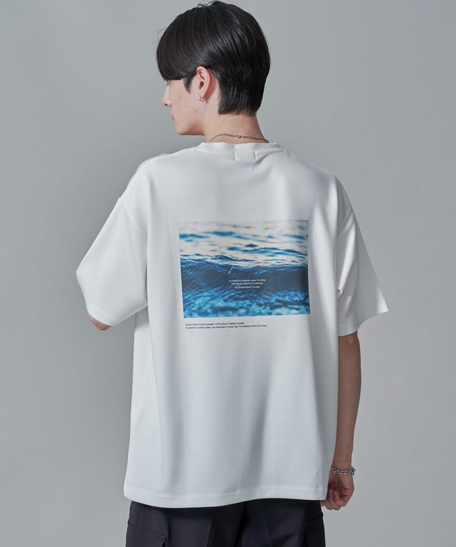 アクセ付きフォトグラフィックT（SS）/ホワイト　モデル：180㎝　L着用