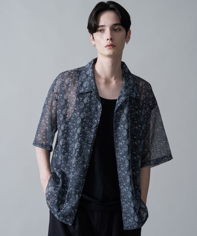 メッシュパターンオープンカラーシャツ（SS）｜WEGO（ウィゴー