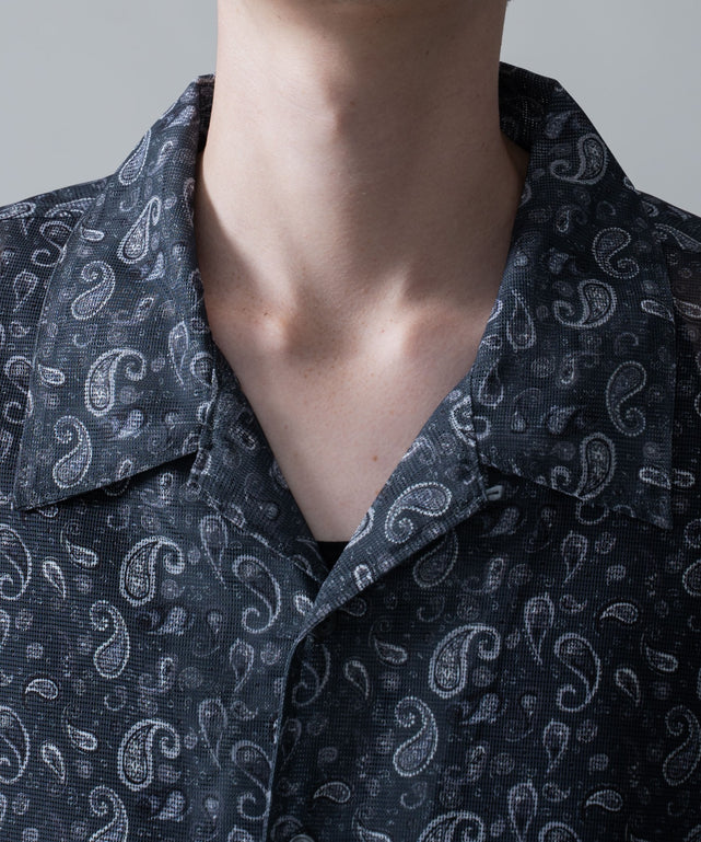 メッシュパターンオープンカラーシャツ（SS）