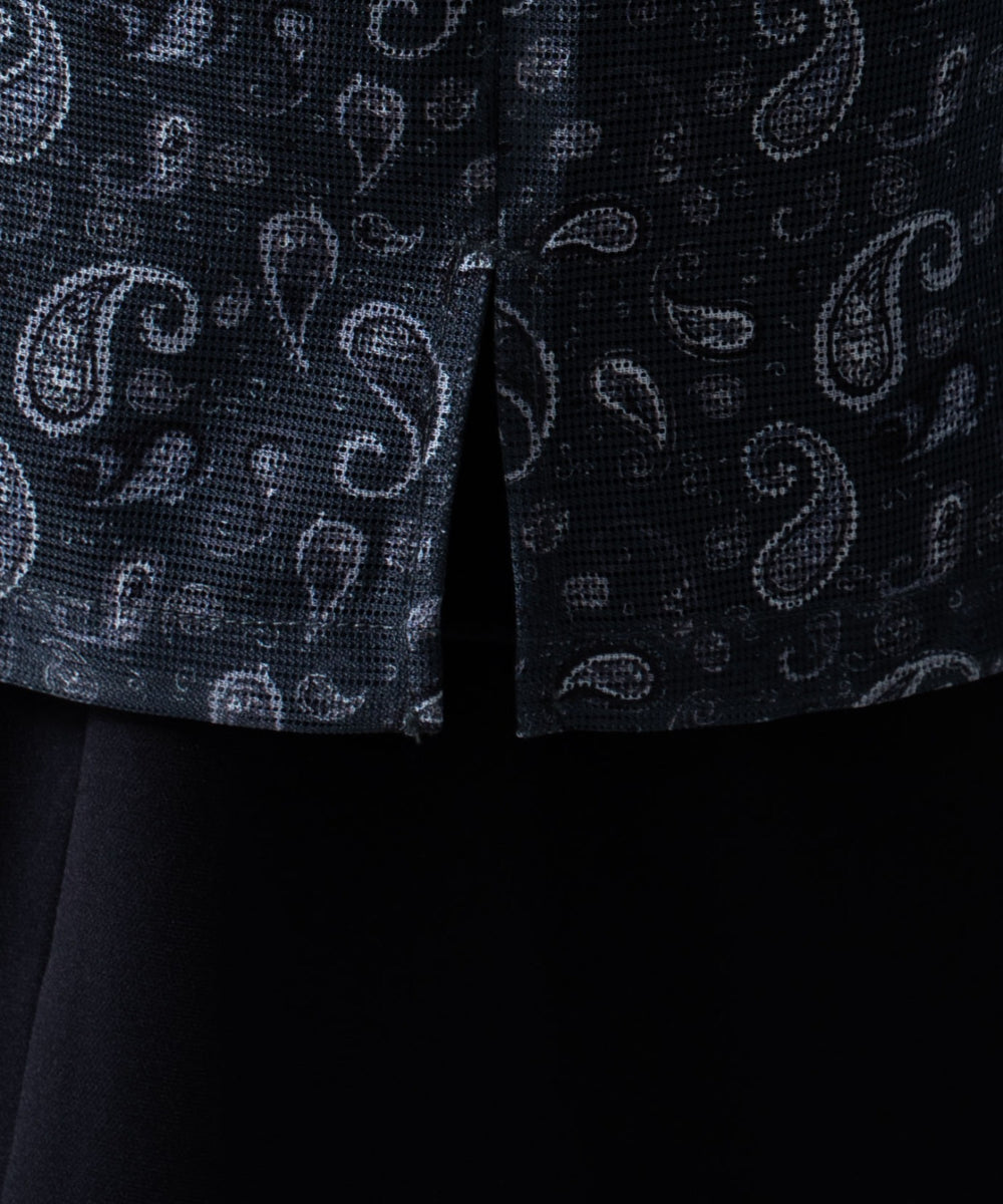 メッシュパターンオープンカラーシャツ（SS）