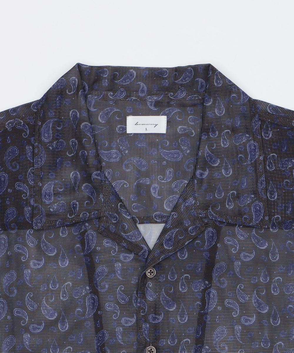 メッシュパターンオープンカラーシャツ（SS）