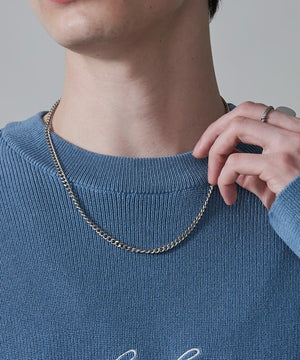 アクセ付きワンポイントニットプルオーバー