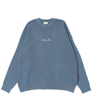 アクセ付きワンポイントニットプルオーバー