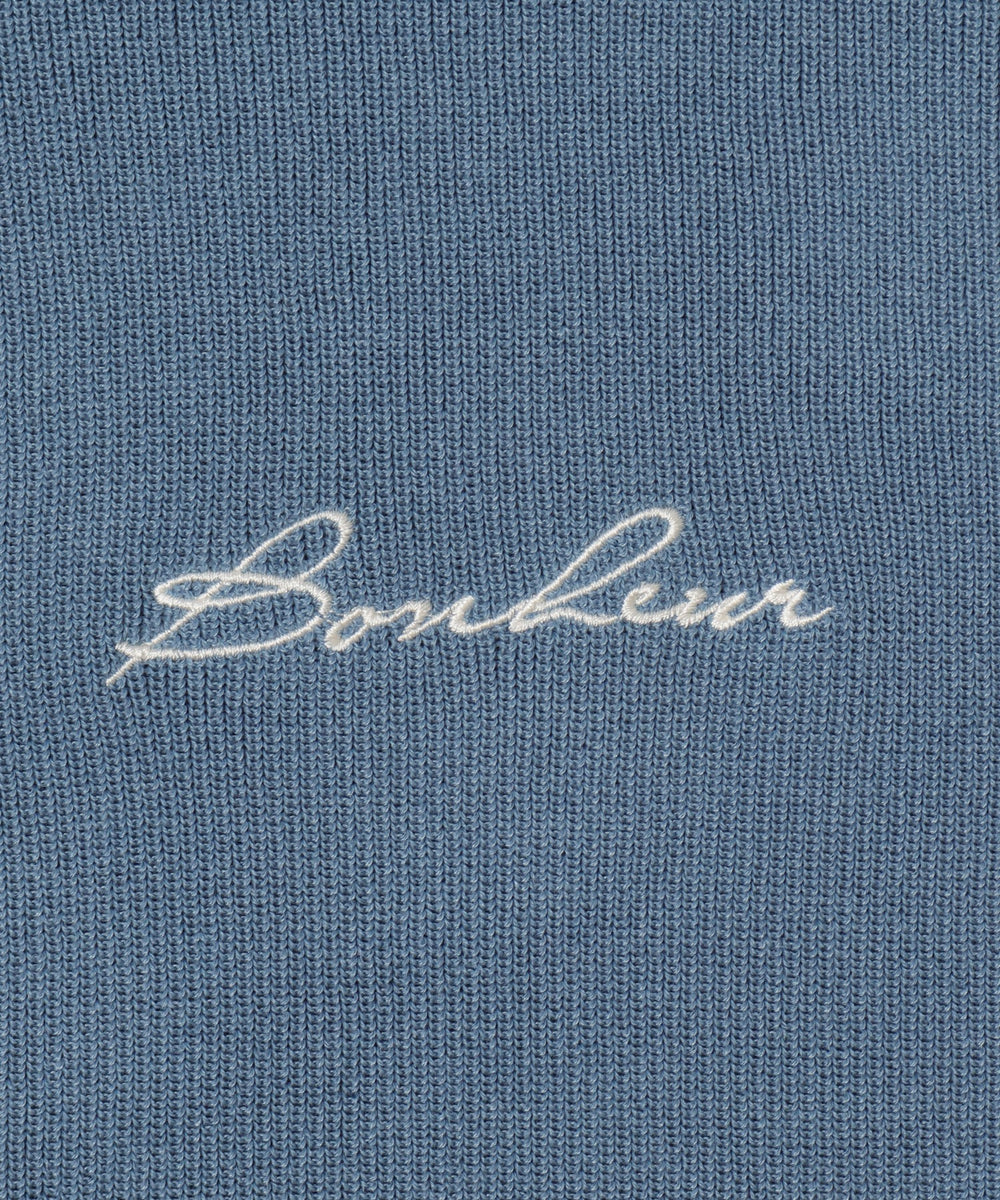 アクセ付きワンポイントニットプルオーバー