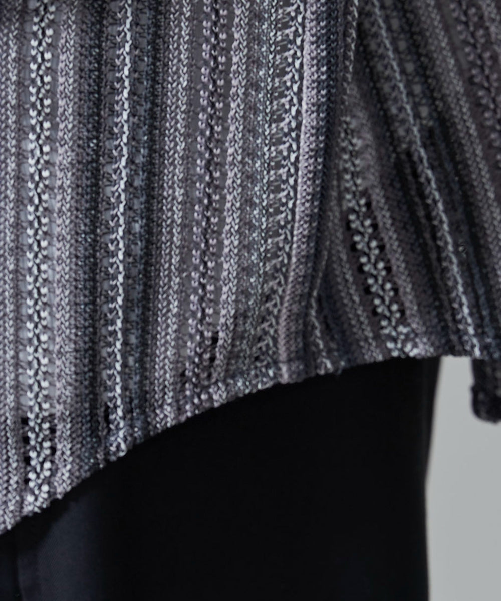 ストライプメッシュBIGシャツ（LS）