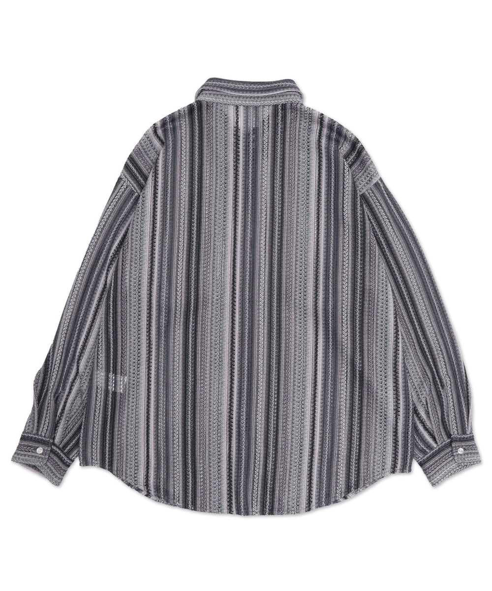 ストライプメッシュBIGシャツ（LS）