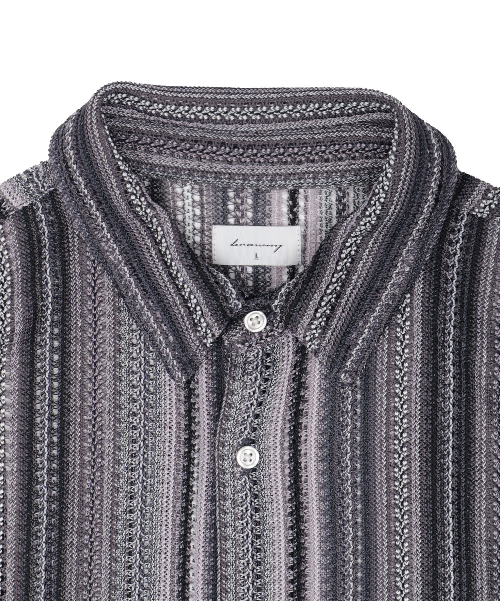 ストライプメッシュBIGシャツ（LS）