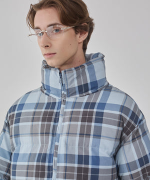 チェックパファーブルゾン