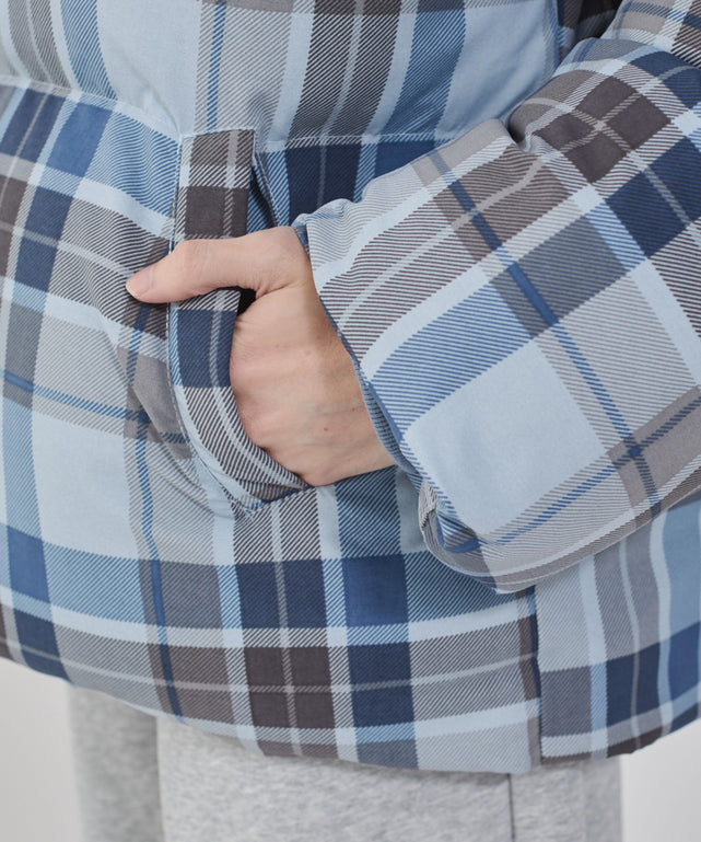 チェックパファーブルゾン