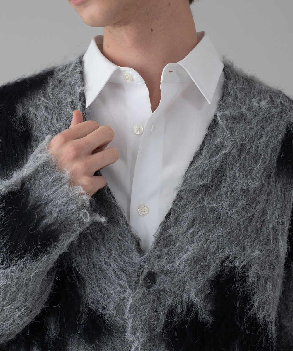 モヘアタッチパターンカーディガン