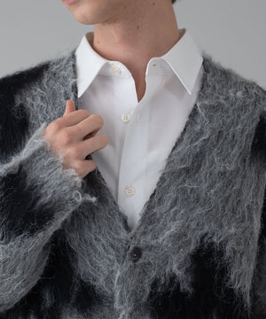 モヘアタッチパターンカーディガン