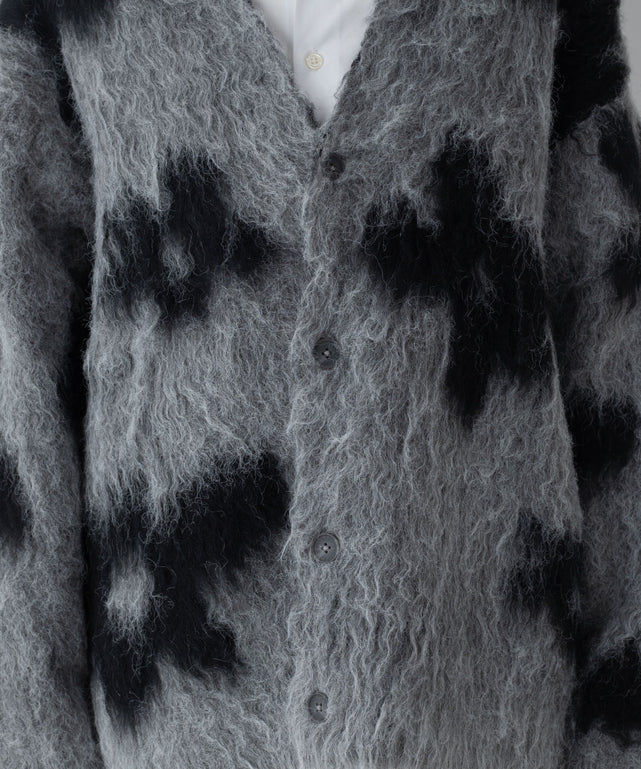 モヘアタッチパターンカーディガン