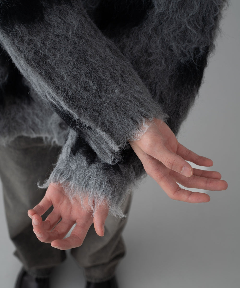 モヘアタッチパターンカーディガン