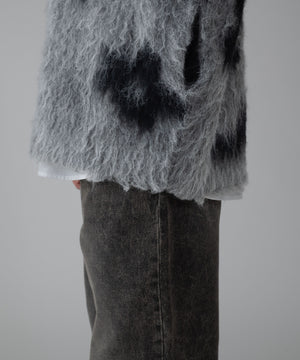 モヘアタッチパターンカーディガン