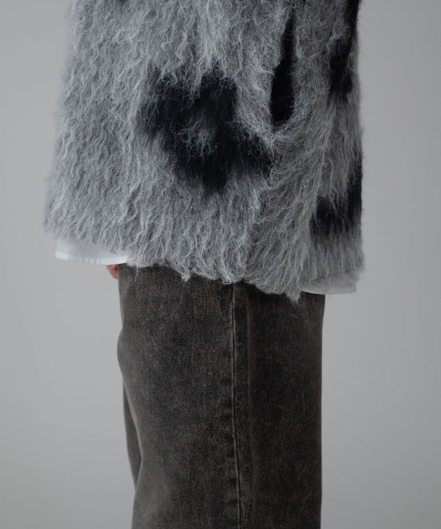 モヘアタッチパターンカーディガン