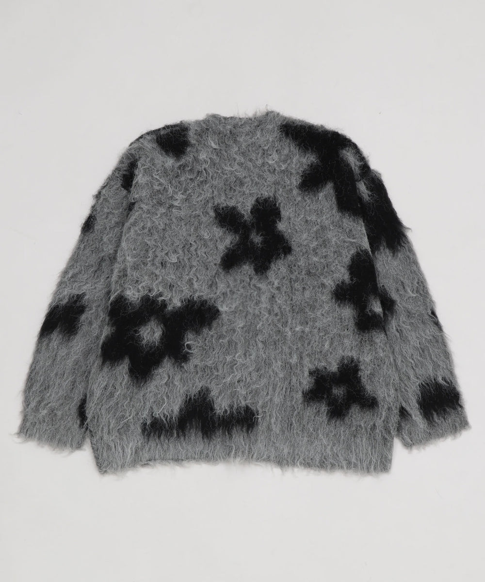 モヘアタッチパターンカーディガン