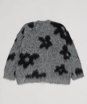モヘアタッチパターンカーディガン