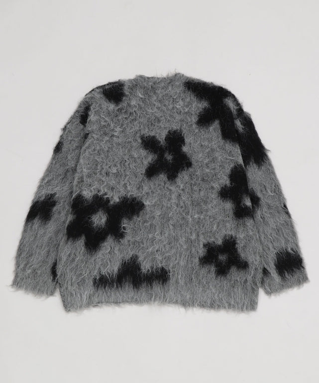 モヘアタッチパターンカーディガン