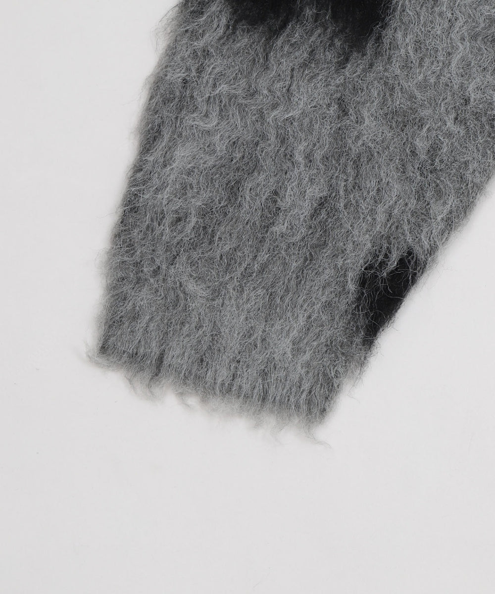 モヘアタッチパターンカーディガン