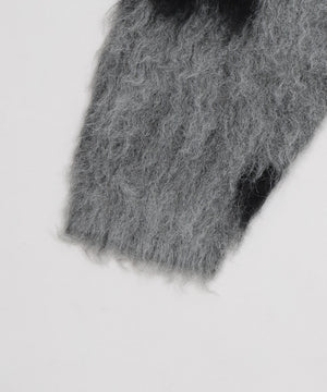 モヘアタッチパターンカーディガン